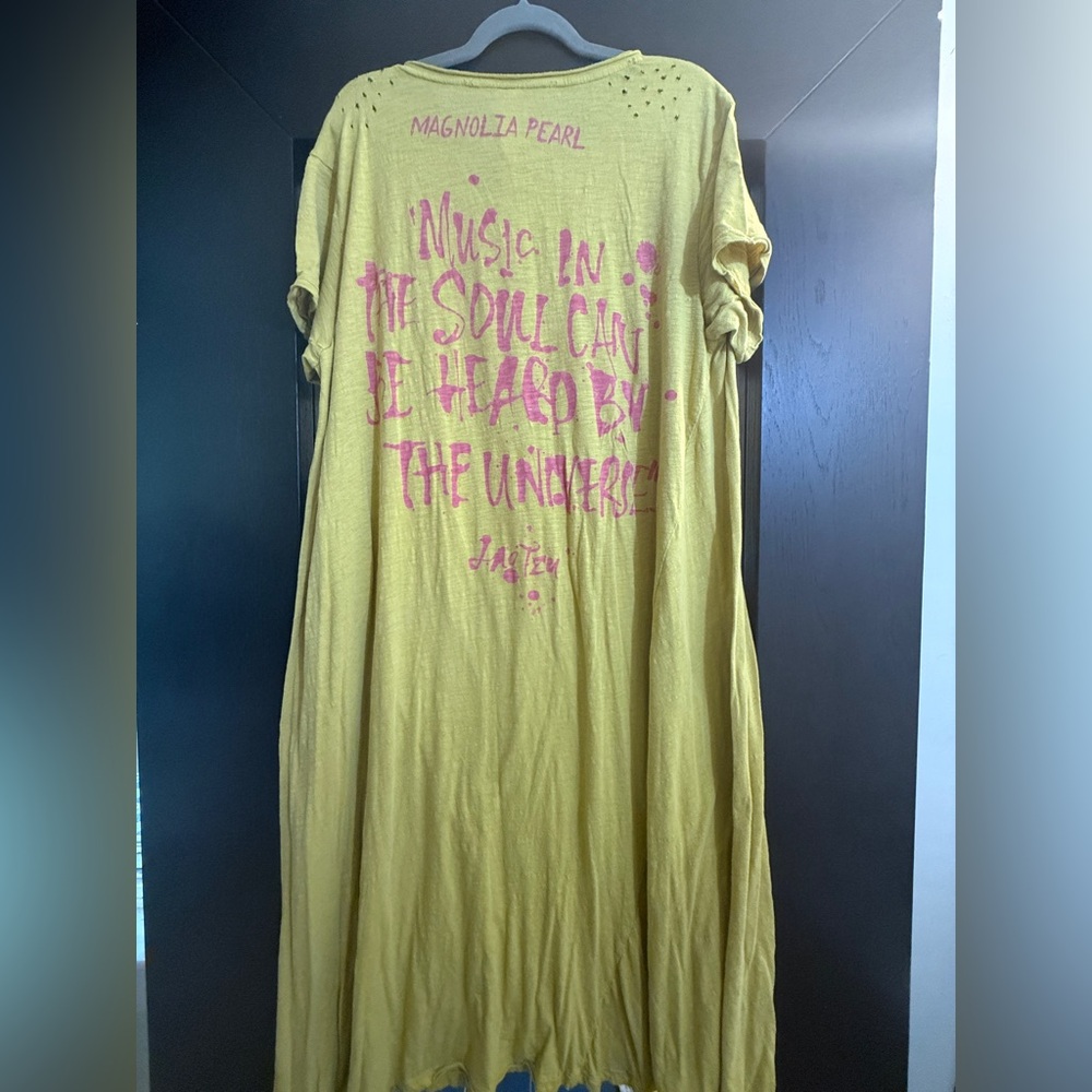 Cosmic Kitten T-Shirt Dress; Magnolia Pearl; One Size - Picture 7 of 9